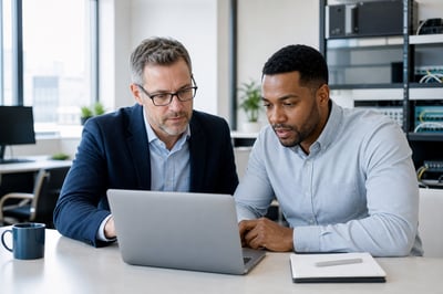 IT consultant collaborating with a business leader